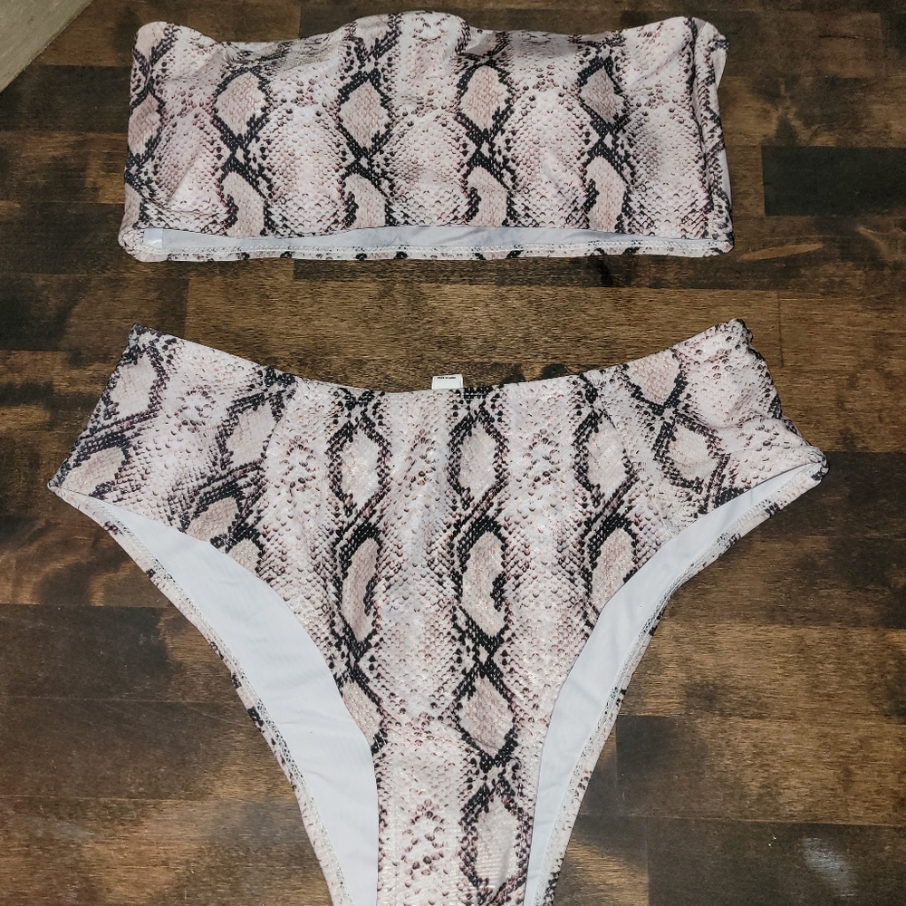 Snakeskin print bathing suit